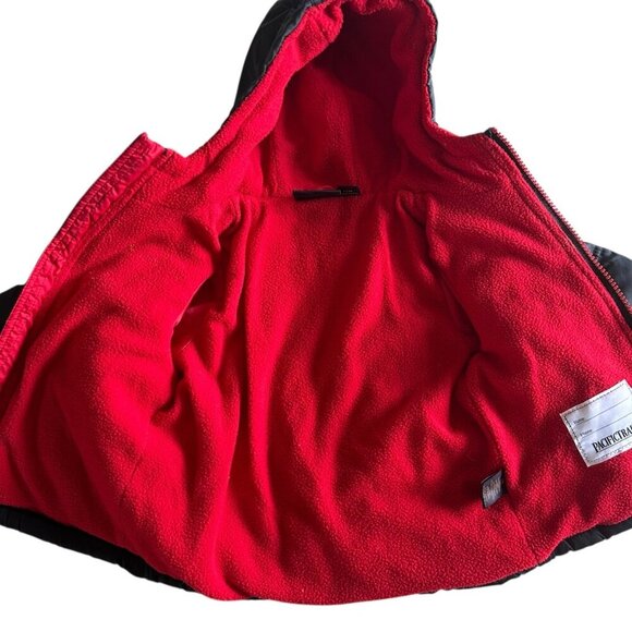 pacific trail jacket boys size 12M fleece lined hooded red black - Picture 6 of 11